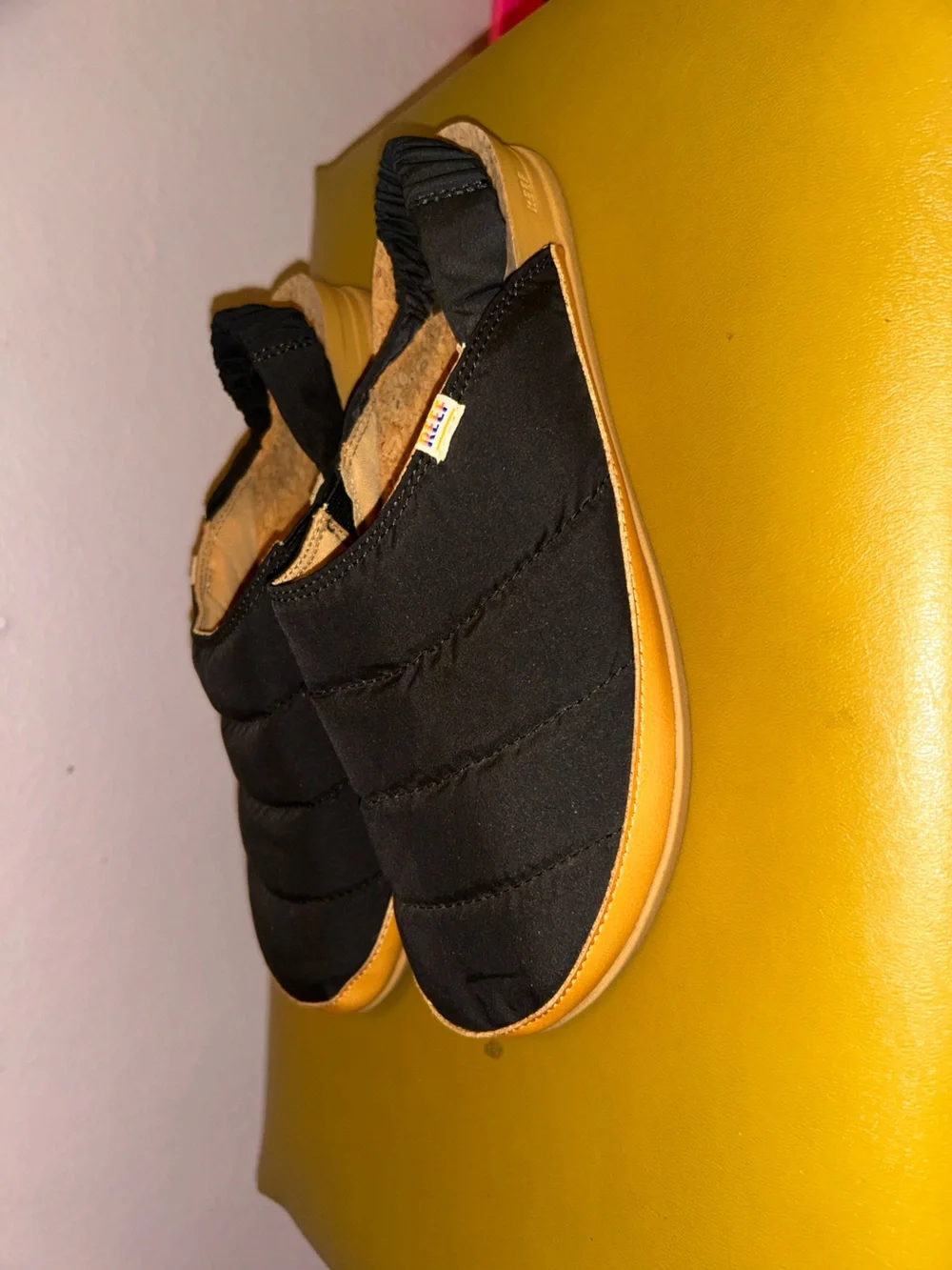 Reef | Shoes | Reef Black Quilted Slipon Mule With Tan Trim | Poshmark